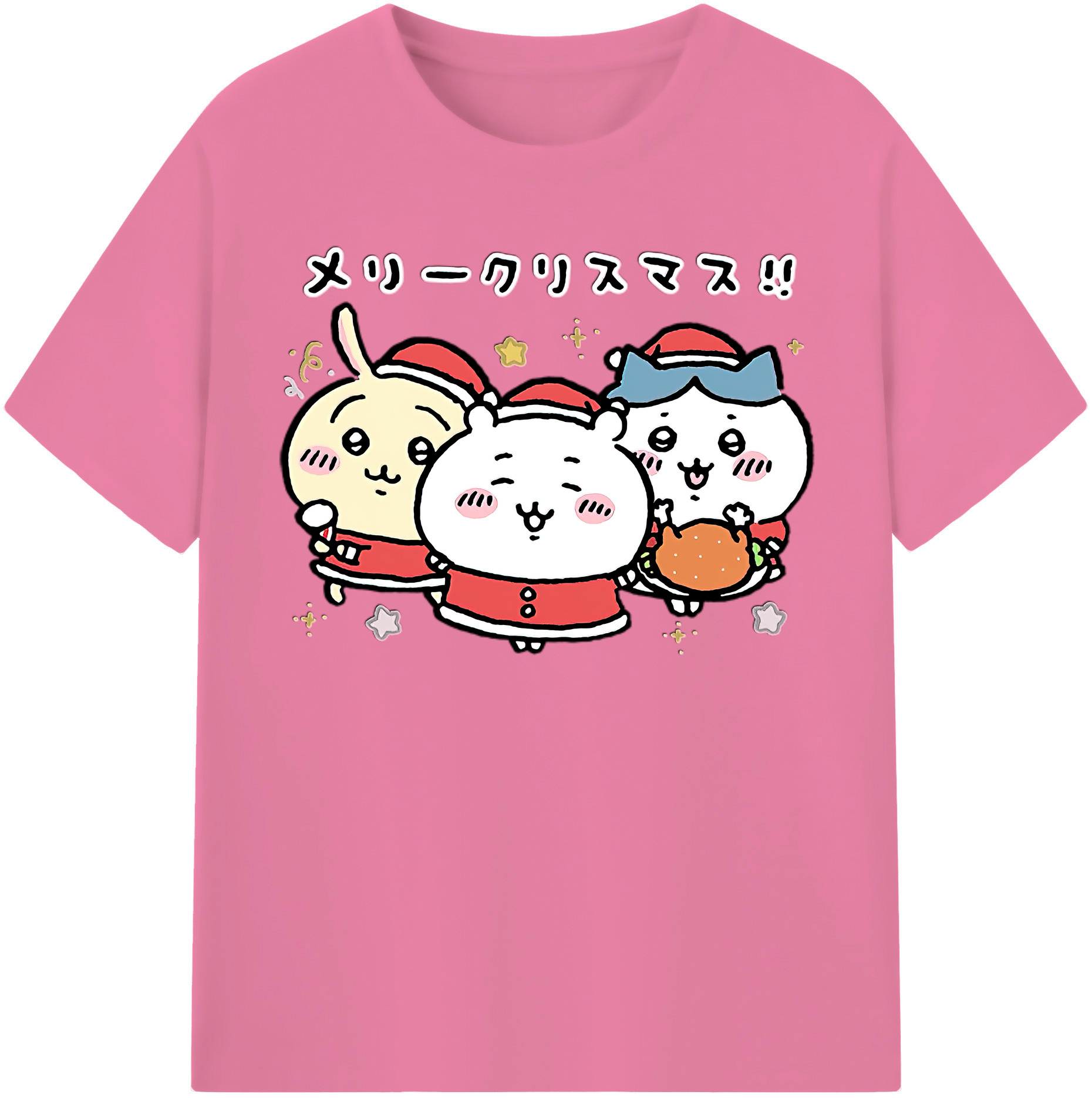 （画像用） ちいかわ ハチワレ Chii-kawa hachiware 綿100％半袖Tシャツ（フロントプリント）